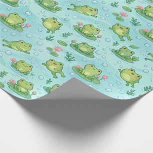 Hübsches Froschteich-Nahtloses Muster Geschenkpapier