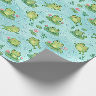 Hübsches Froschteich-Nahtloses Muster Geschenkpapier