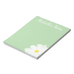 Hübsches Gänseblümchen-Blumendesign personalisiert Notizblock