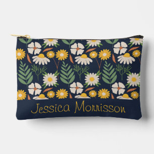 Hübsches Gänseblümchen-Blumenmuster personalisiert Zubehörtasche