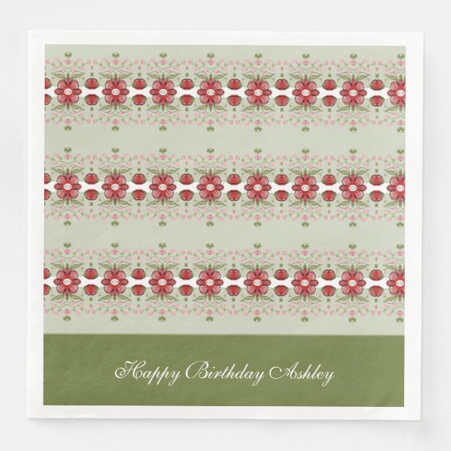 Hübsches, geblümte Extravagantes Papier Nakpkins Serviette (Vorderseite)