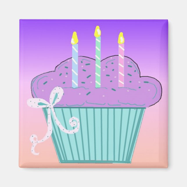 Hübsches Geburtstagskupcake-Design Magnet (Vorne)