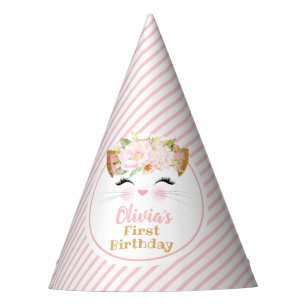 HÜBSCHES Geburtstagspapier von KITTY Girl Partyhütchen
