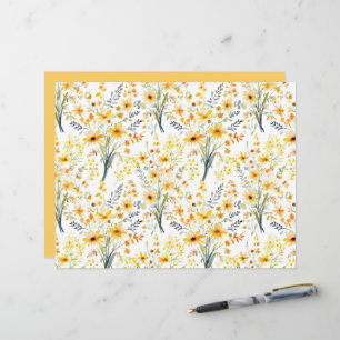 Hübsches gelbes Frühlings-Wildblumen-Album-Papier
