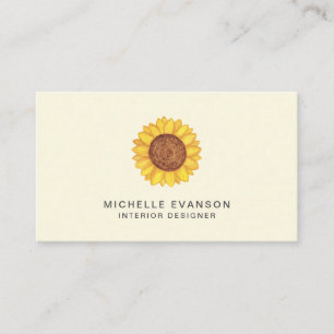 Hübsches gelbes Sonnenblumenwasser-Logo Visitenkarte