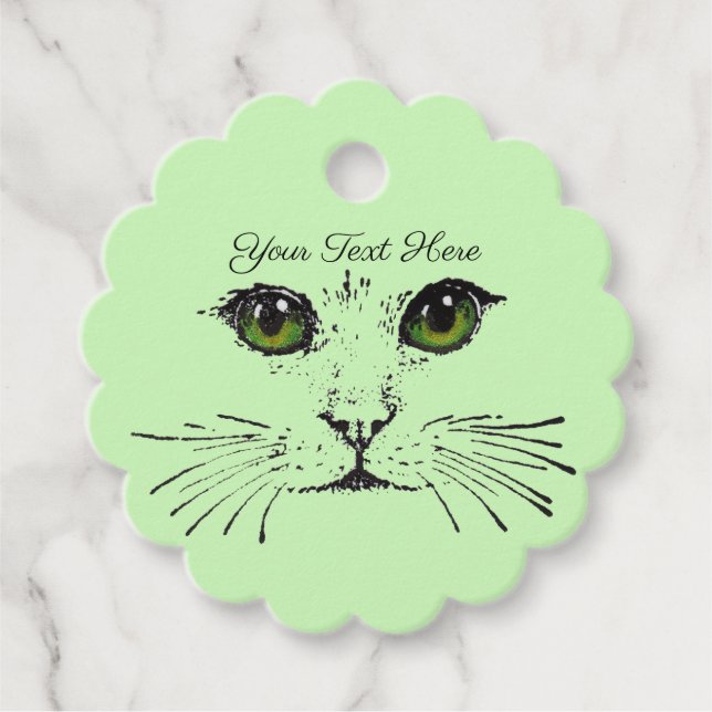 Hübsches Gesicht des Katzenschwarzes Zeichnend Hel Geschenkanhänger (Vorderseite)