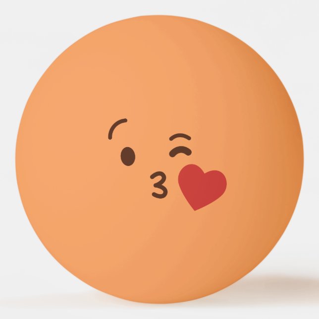 Hübsches Gesicht. Emoji. Emoticon. Liebe Sie! Tischtennisball (Rückseite)