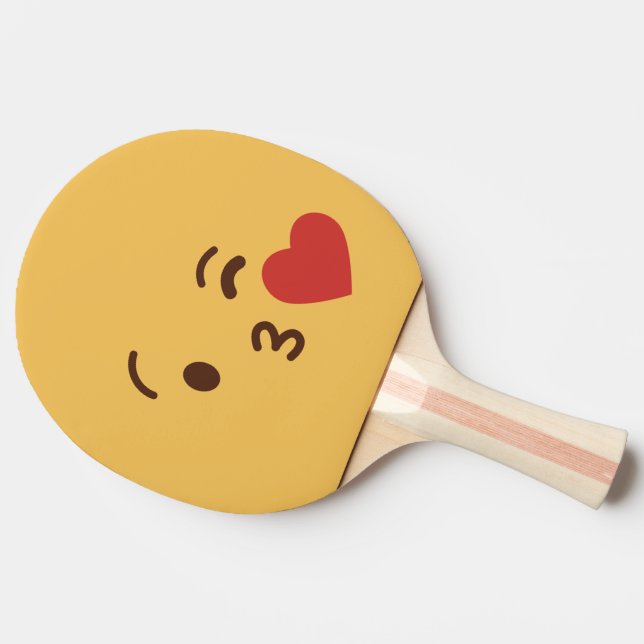 Hübsches Gesicht. Emoji. Emoticon. Tischtennis Schläger (Seitenansicht)