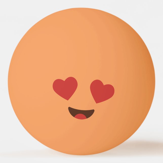 Hübsches Gesicht. Emoji. Emoticon. Tischtennisball (Rückseite)