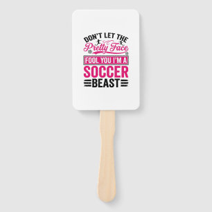 Hübsches Gesicht Fußball-Biest Vintage-Shirt-Desig Fächer