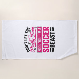 Hübsches Gesicht Fußball-Biest Vintage-Shirt-Desig Strandtuch