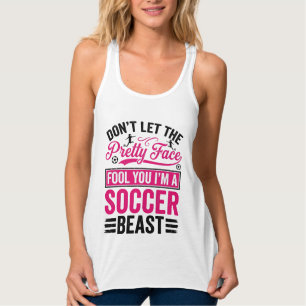Hübsches Gesicht Fußball-Biest Vintage-Shirt-Desig Tank Top