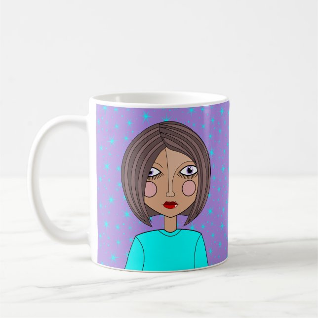 Hübsches Gesicht Stilisierte Tasse (Links)