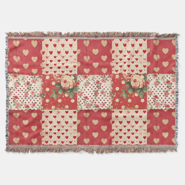 Hübsches gestörtes Aussehen Vintages Shabby Chic Decke (Vorderseite)