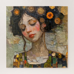 Hübsches Girl Art Nouveau Puzzle