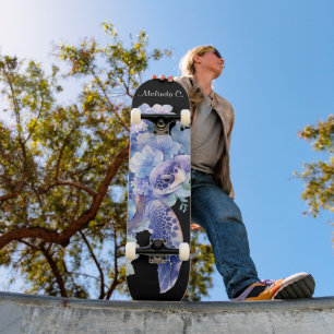 Hübsches Girl Floral Sea Turtle Deck Skateboard