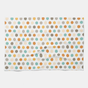 Hübsches Girly multi Farbpolka-Punkt-orange Blau Geschirrtuch