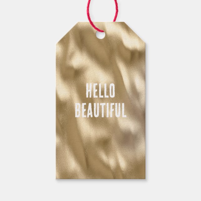 Hübsches Gold Glam und Leopard Geschenkanhänger (Vorderseite)