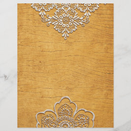 Hübsches Gold & Lace Rustic Wood Scrapbook