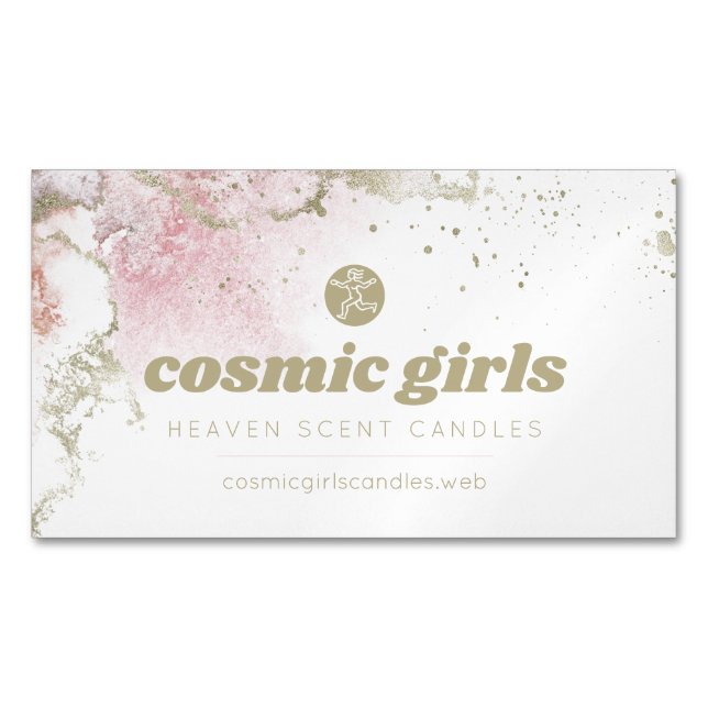 Hübsches Gold und rosa Farbe Magnetische Visitenkarte (Vorderseite)