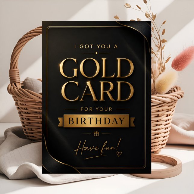 Hübsches goldenes Geburtstagsgeschenk Karte (Von Creator hochgeladen)