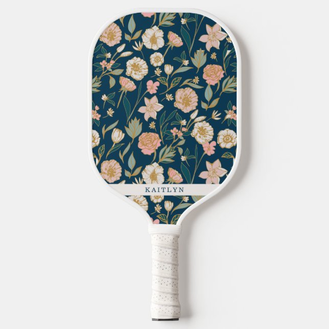 Hübsches goldfarbenes Muster | Personalisierter Na Pickleball Schläger (Vorderseite)