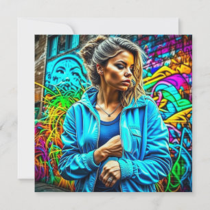 Hübsches Graffiti Urban Street Art Girl