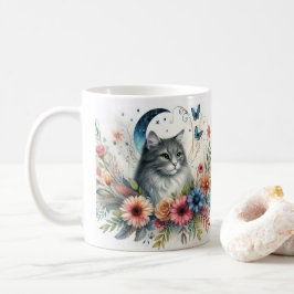 Hübsches graues Katapult mit Blume Tasse