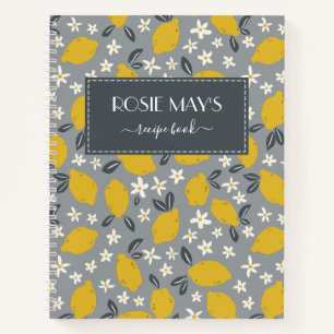 Hübsches Graugelbes Zitronenmuster Rezept Buch