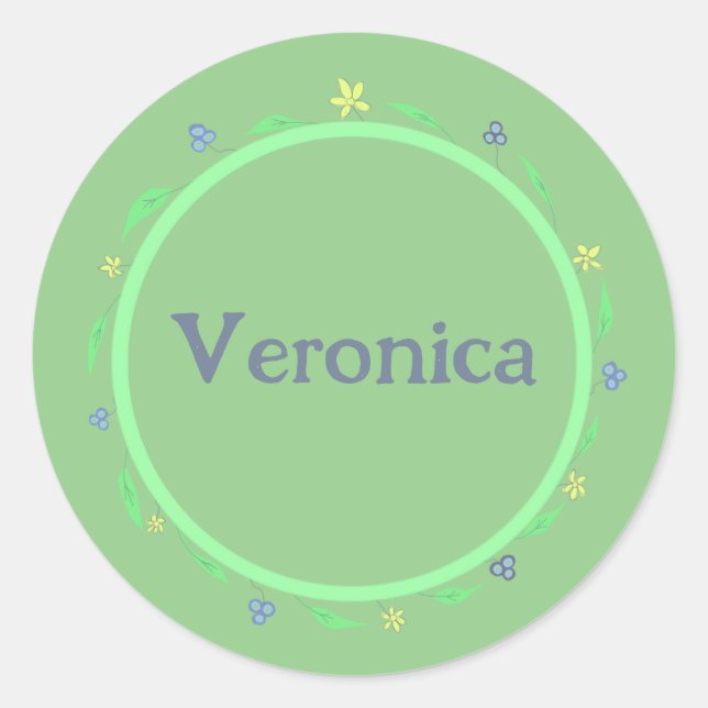 Hübsches Grün Runder Aufkleber (Vorderseite)