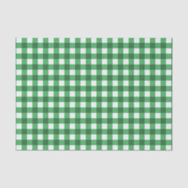 Hübsches grünes Gingham-Prüfmuster Seidenpapier