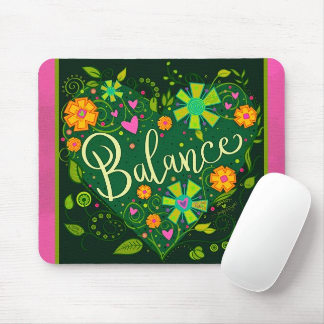 Hübsches grünes Herz Inspiriere Balancegefühl Mousepad (Mit Mouse)