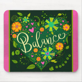 Hübsches grünes Herz Inspiriere Balancegefühl Mousepad