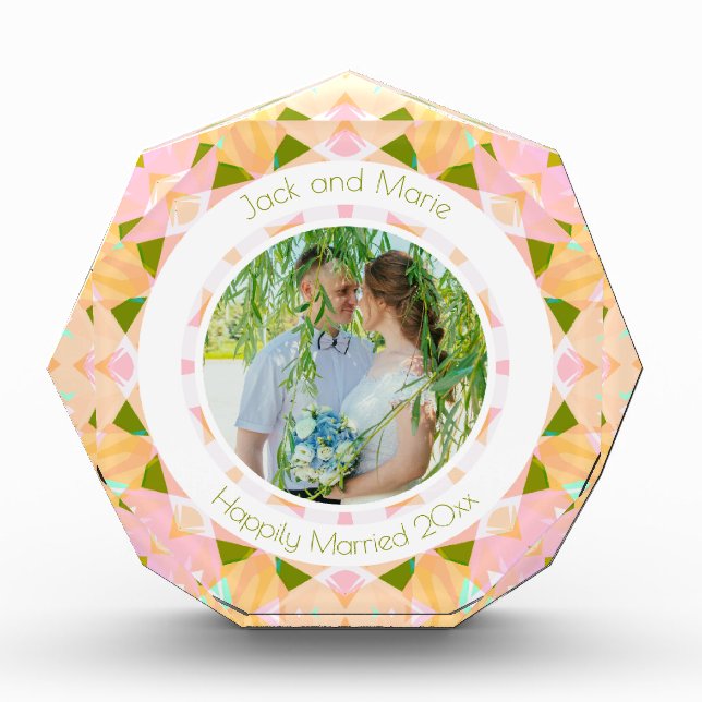 Hübsches, grünes Rosa-Hochzeitsgeschenk für Keepak Fotoblock (Vorderseite)