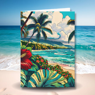 Hübsches hawaiianisches Jubiläum Karte
