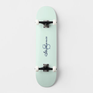 Hübsches Hellgrün Elegantes Einfaches Süßes Monogr Skateboard