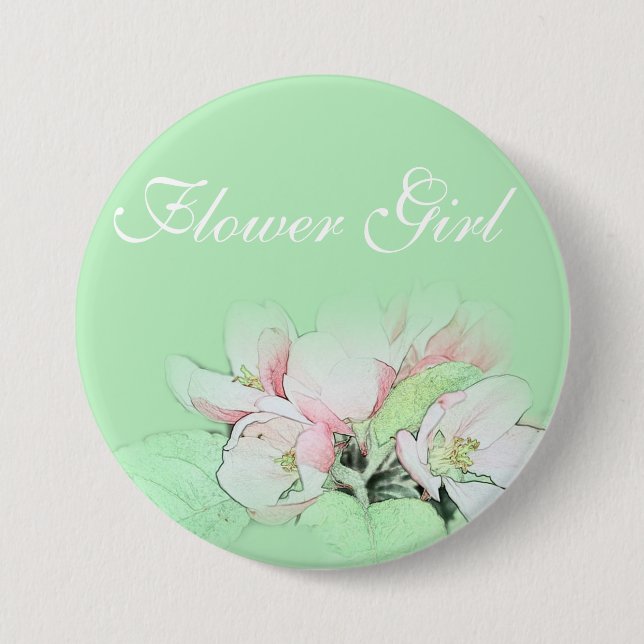 Hübsches hellrosa Apfelmädchen Blume Button (Vorderseite)