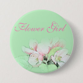 Hübsches hellrosa Apfelmädchen Blume Button