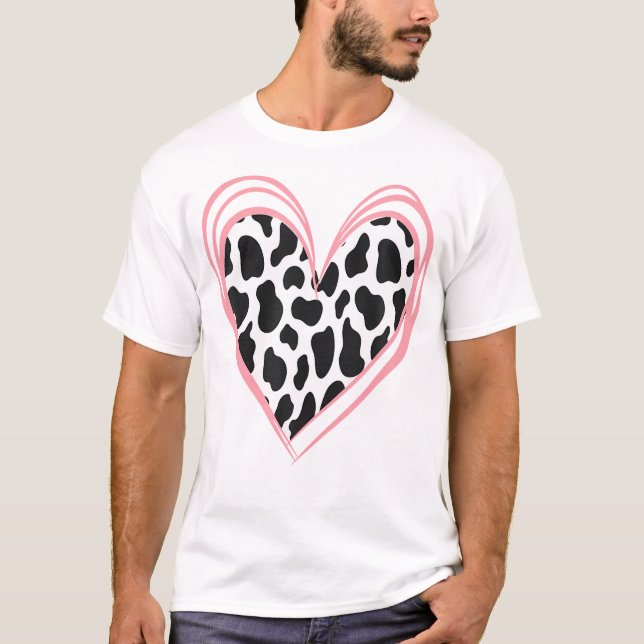 Hübsches Herz für Kuhliebhaber Happy Valent T-Shirt (Vorderseite)