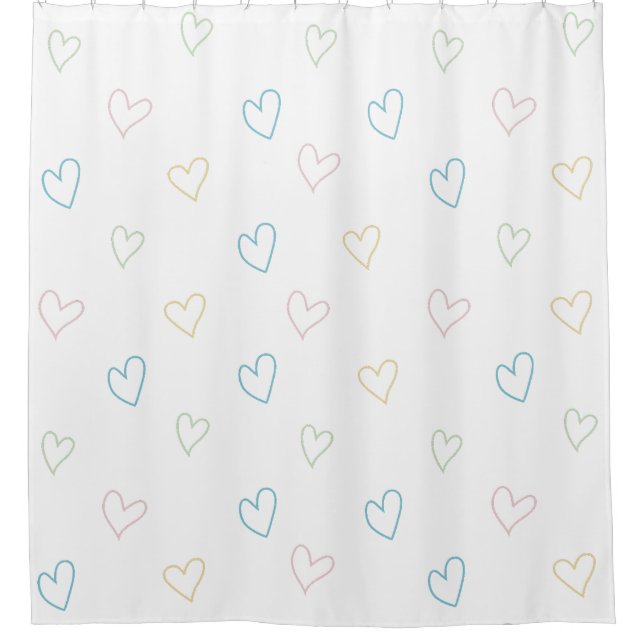Hübsches Herz-Muster - Duschvorhang - Groß (Vorderseite)