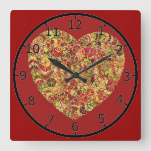 Hübsches Herz Quadratische Wanduhr