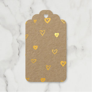 Hübsches Herzmuster Gold Foil Tag Geschenkanhänger