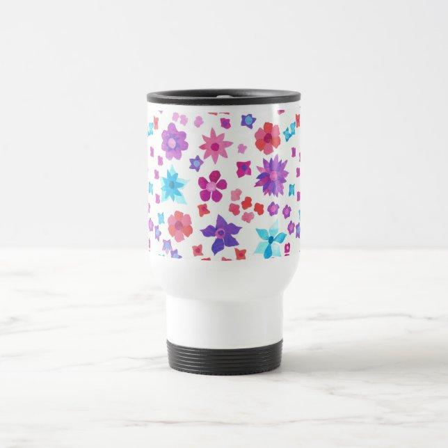 Hübsches Hippy-Blume-Power-Travel-Mug Reisebecher (Mittel)
