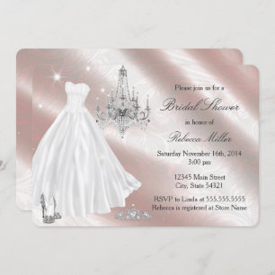 Hübsches Hochzeitskleid Brautparty Einladung