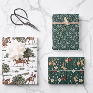 Hübsches Horse Jockey Riding Geburtstag Geschenkpapier Set