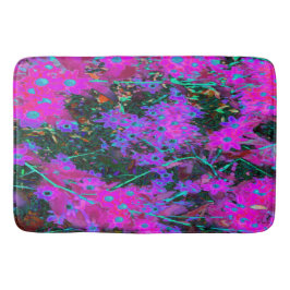 Hübsches Hot Pink, Magenta und Aqua Blue Blumen Badematte