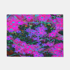 Hübsches Hot Pink, Magenta und Aqua Blue Blumen Fußmatte