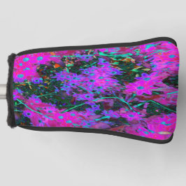 Hübsches Hot Pink, Magenta und Aqua Blue Blumen Golf Headcover