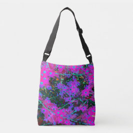 Hübsches Hot Pink, Magenta und Aqua Blue Blumen Tragetaschen Mit Langen Trägern