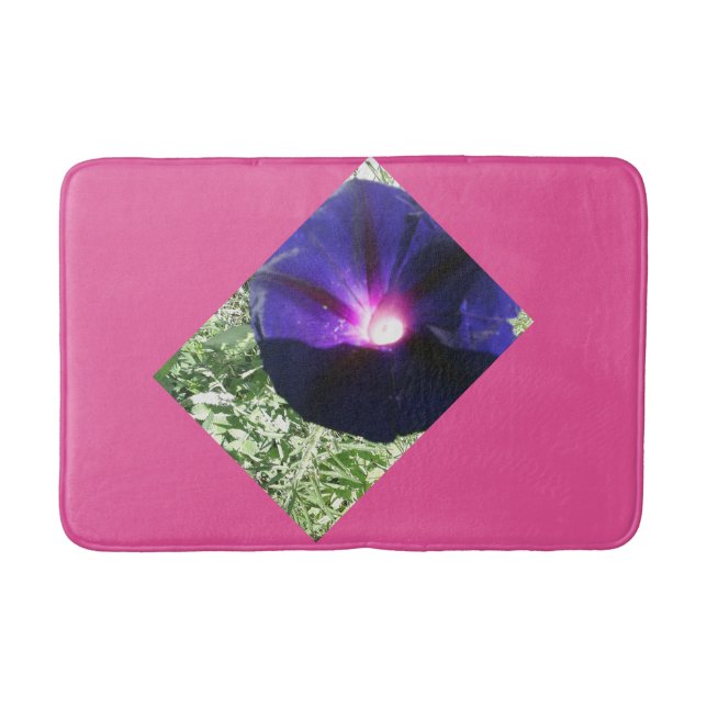 Hübsches Hot Pink und Lila Blüten Badematte (Vorderseite)